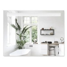Зеркало Mixxus STRONG MR05-100x60 с Led Touch, Anti-fog, димером, регулятором яркости, часами (MI6009)