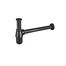 Сифон для раковины Mixxus SIPHON-01 BLACK без выпуска (под донный клапан) без ревизии (Цвет черный) 1 1/4'' (MI6143)