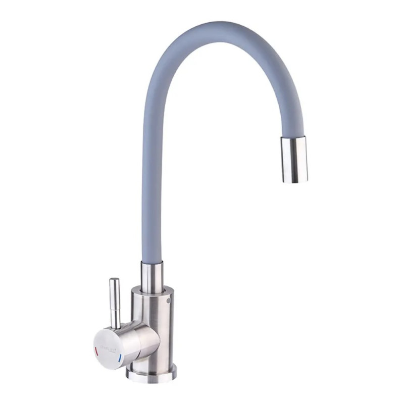 Смеситель для кухни с силиконовым изливом Champion SUS-011 Refl.Gray (нерж. сталь) (CH0333)