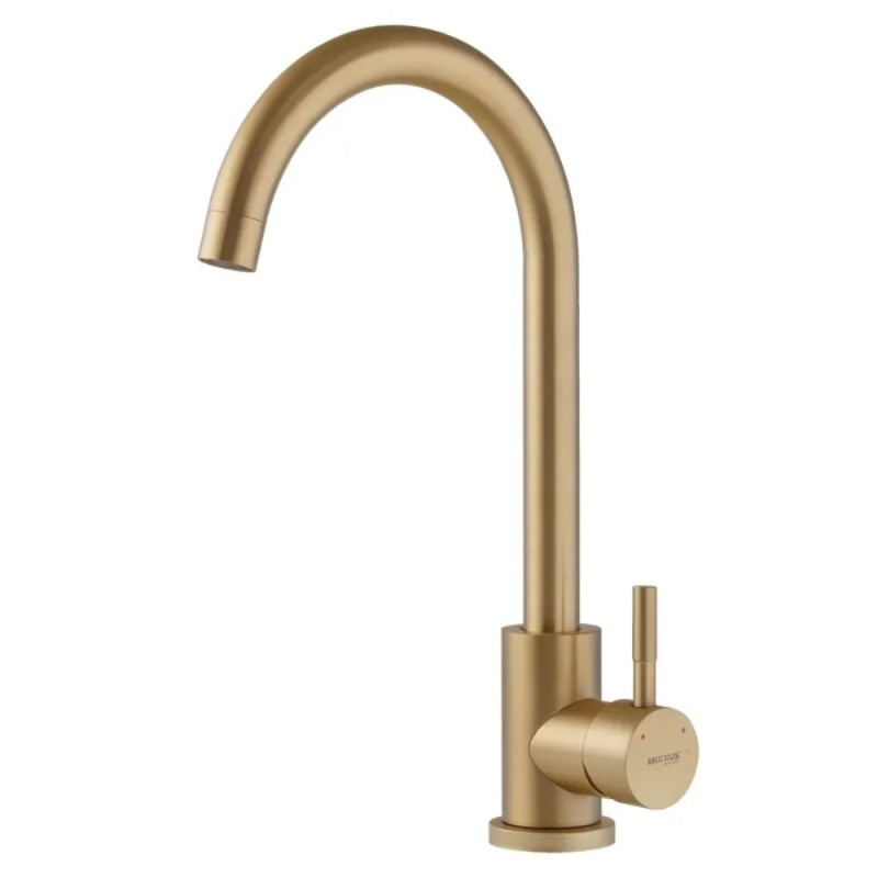 Смеситель для кухни Mixxus SUS-011 Brushed Gold из нерж.стали SUS304 (Цвет матовое золото) (MI8435)