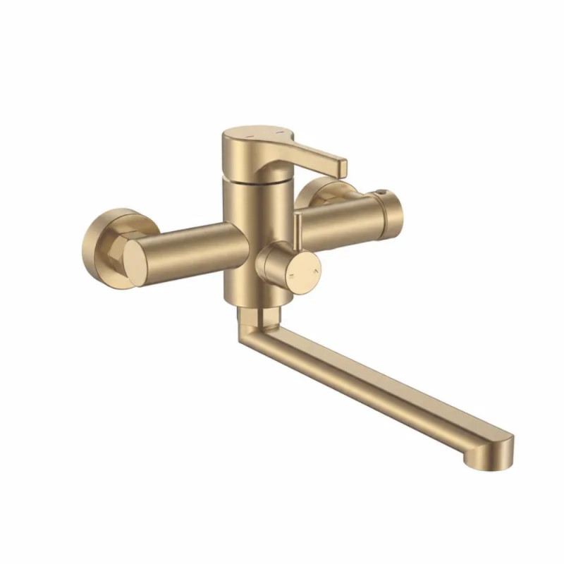 Змішувач для ванни Zerix Rex-006 (Euro) Brushed Gold з нерж. сталі (Колір матове золото) (ZX6119)