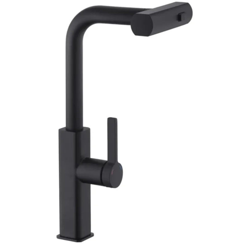 Змішувач для кухні з висувним виливом Mixxus Premium HAMMER 014 BLACK (MI6954)