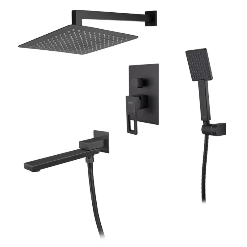 Встраиваемая душевая система со смесителем Koer KB-66009-05 (Цвет черный) (KR3509)