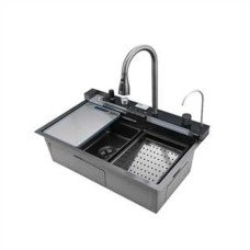 Мийка багатофункціональна Mixxus MH7546-SET-06 Decor Graphite з вбудованим змішувачем з нерж. сталі (MI8464)