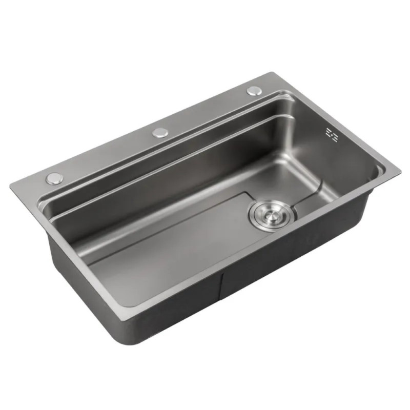 Мойка из нержавеющей стали Mixxus MS7546-Set-01 Micro Decor Graphite (3.0/0.8) комплект (графит) (MI8390)