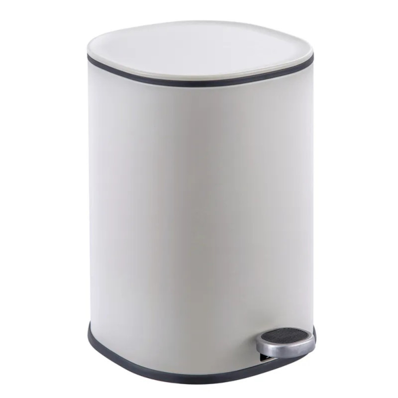 Мусорное ведро с плавным закрытием овальное Zerix Prime-TC0105 White 5л цвет белый (ZX5901)