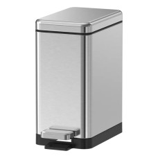 Відро для сміття з плавним закриттям прямокутне Koer TC-010210-02 10 л колір нержавійка (KR5597)