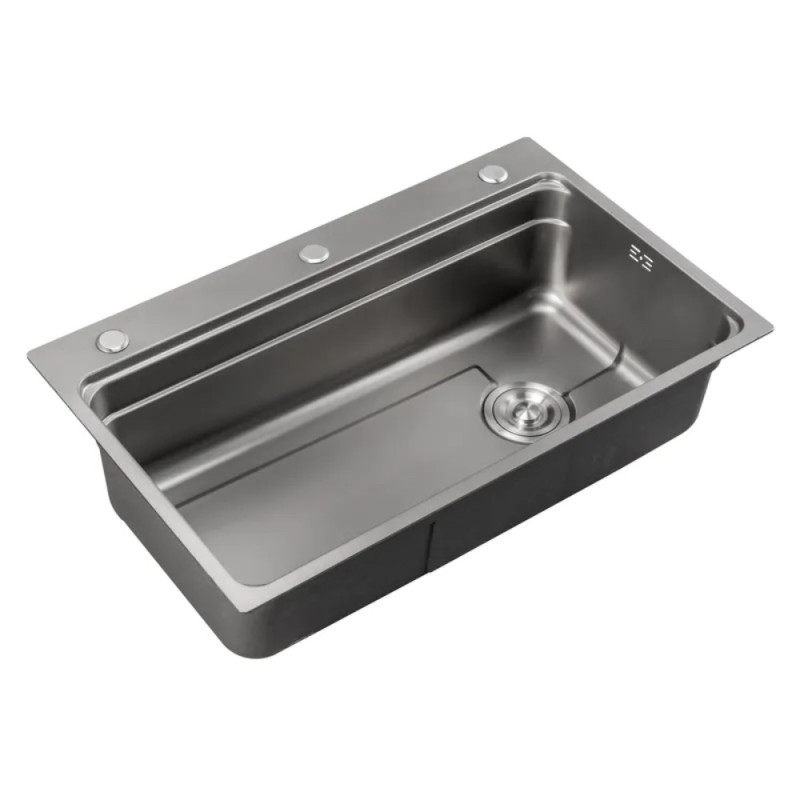 Мойка из нержавеющей стали Mixxus MS6846-Set-01 Micro Decor Graphite (3.0/0.8) комплект (графит) (MI8388)