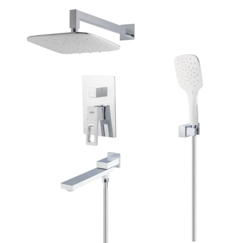 Душова система вбудована Koer KB-66009-04 3 функціі (Колір хром+білий) (KR5990)