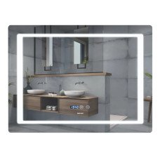 Зеркало Mixxus STYLE MR03-90x70 с Led Touch, Anti-fog, димером, регулятором яркости, часами (MI6007)
