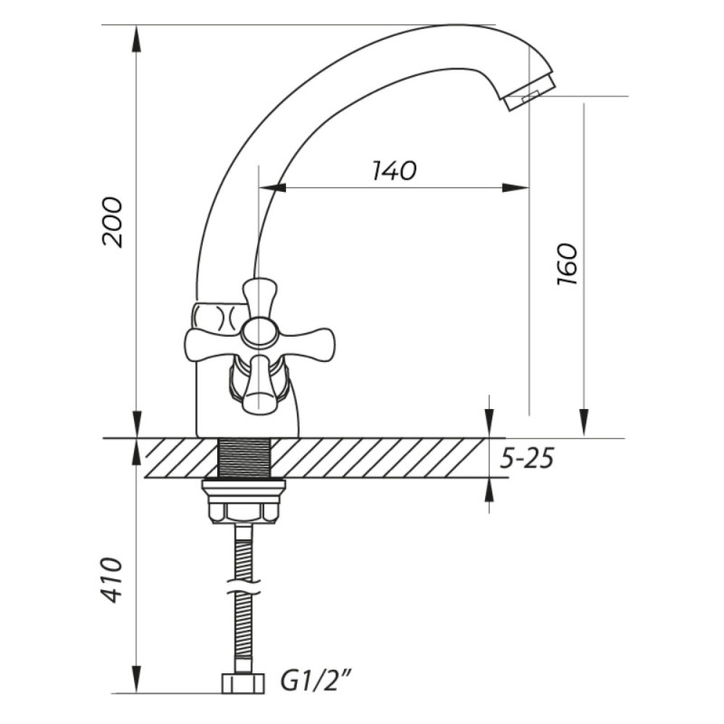 Смеситель для умывальника Zerix TLC 827 (ZX0079)