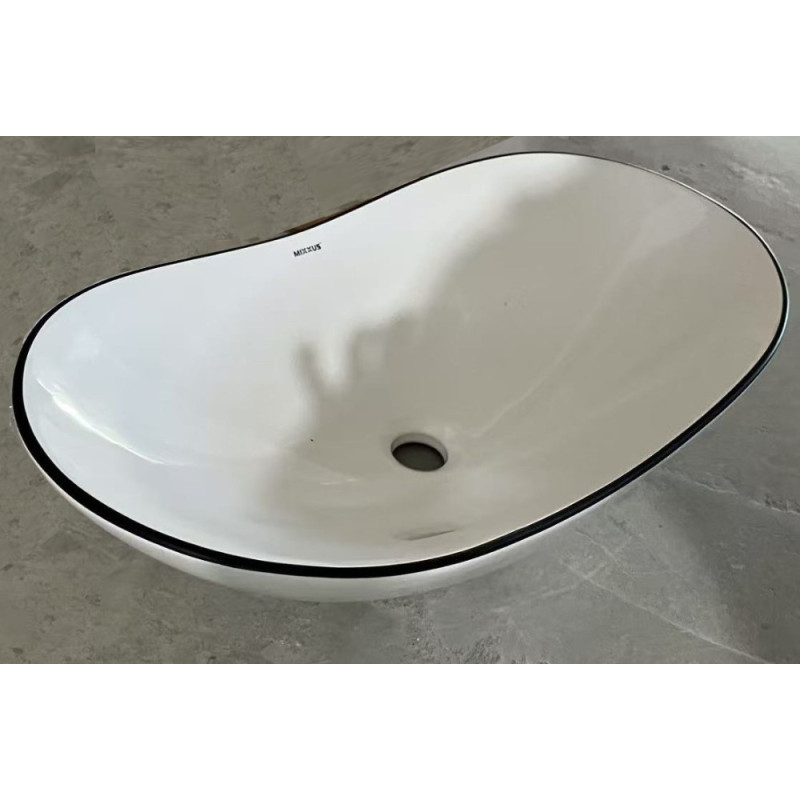 Раковина накладна Mixxus Premium WAVE-0105 EDGE BLACK 620х360х160mm (MP6556)