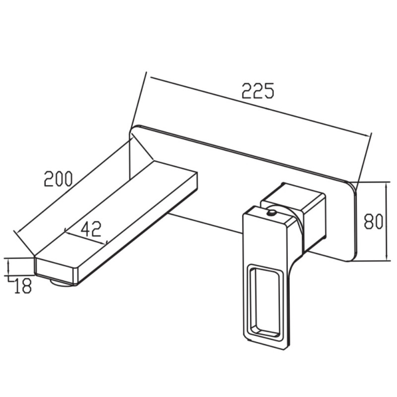 Смеситель для умывальника встраиваемый Koer KB-16009-07 (Цвет графит) (KR5981)