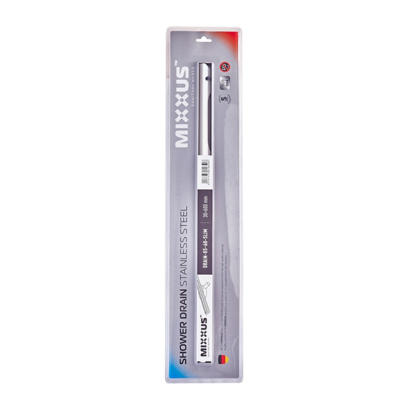 Душевой трап из нержавеющей стали SUS304 Mixxus Drain-05-60-Slim (30x600 мм) (MI6165)