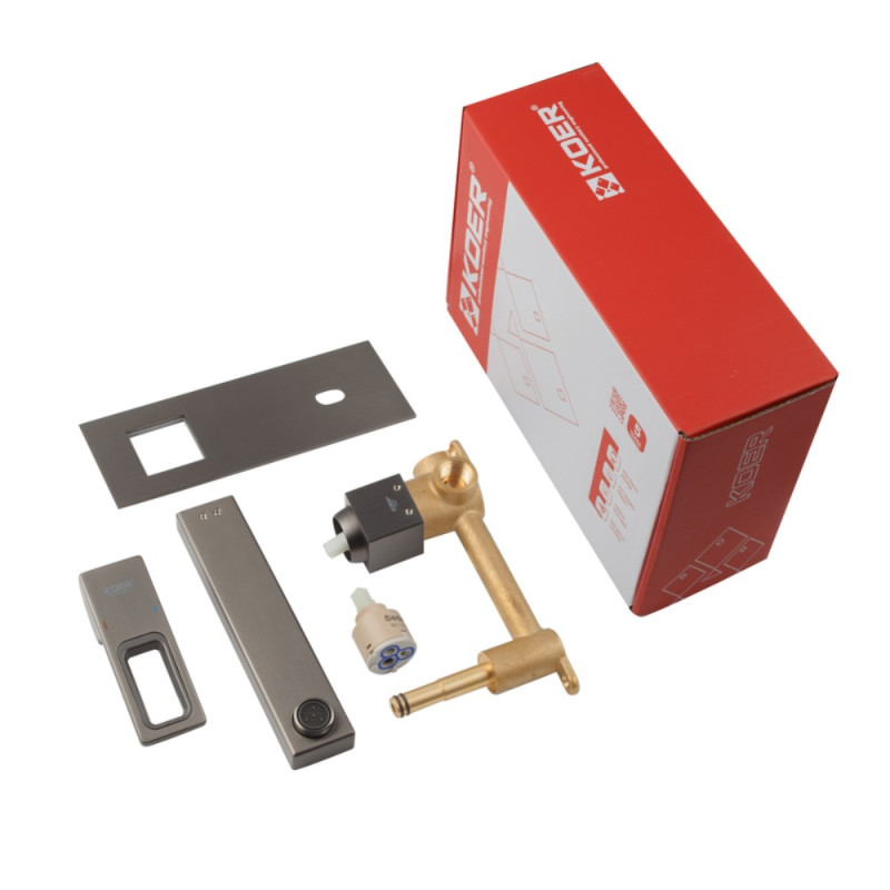 Смеситель для умывальника встраиваемый Koer KB-16009-07 (Цвет графит) (KR5981)