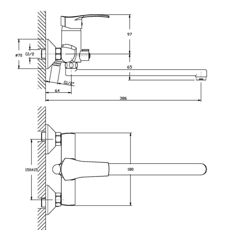 Смеситель для ванны Haiba Onix 006 (HB0320)