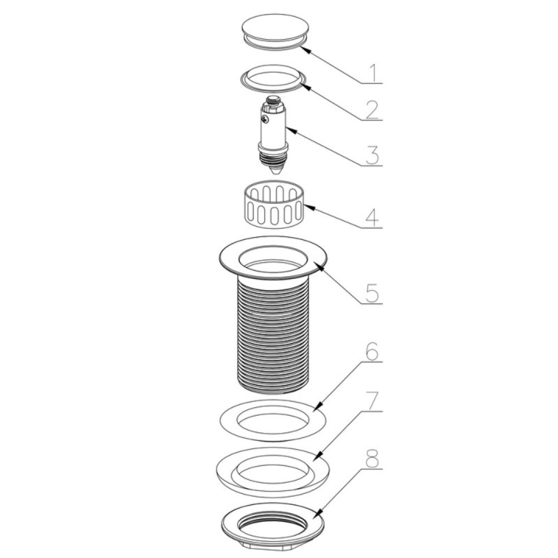 Донный клапан для раковины Zerix BV-06 1 1/4'' без перелива автоматический СLICK-СLACK (Цвет хром) (ZX6023)