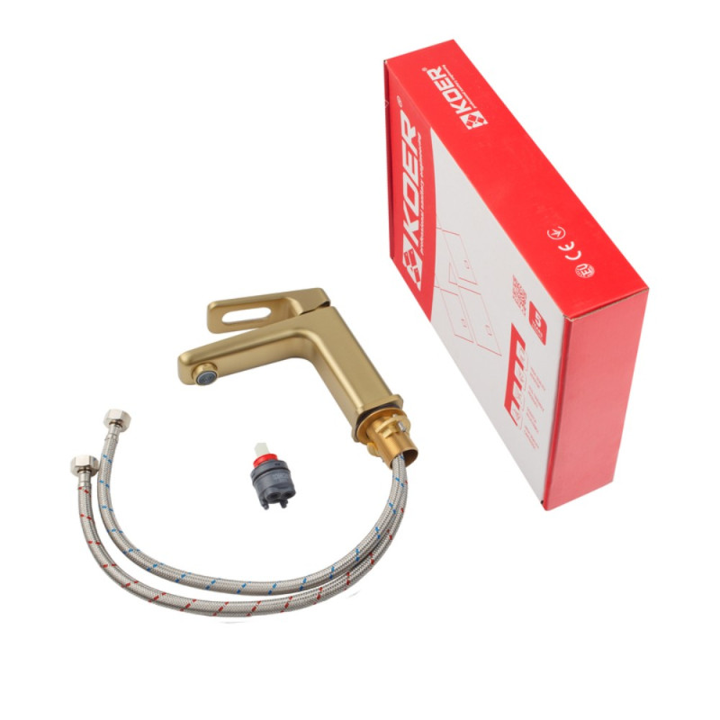 Змішувач для умивальника Koer KB-10031-12 (Колір матове золото) (KR5973)