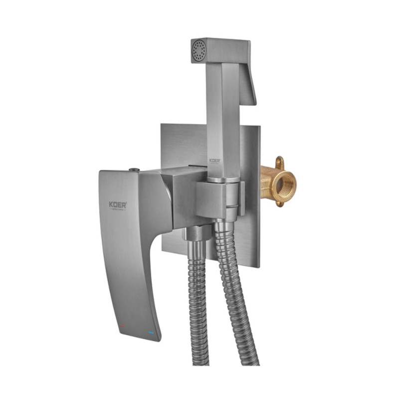 Смеситель для гигиенического душа Koer KB-23007-07 (Цвет графит) (KR5163)