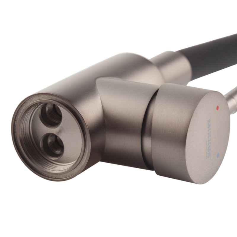 Змішувач для кухні Mixxus SEO-011-T Graphite Refl.Black з нерж.сталі SUS304 (Кол.графіт+сил.вилив чорний) (MI8434)