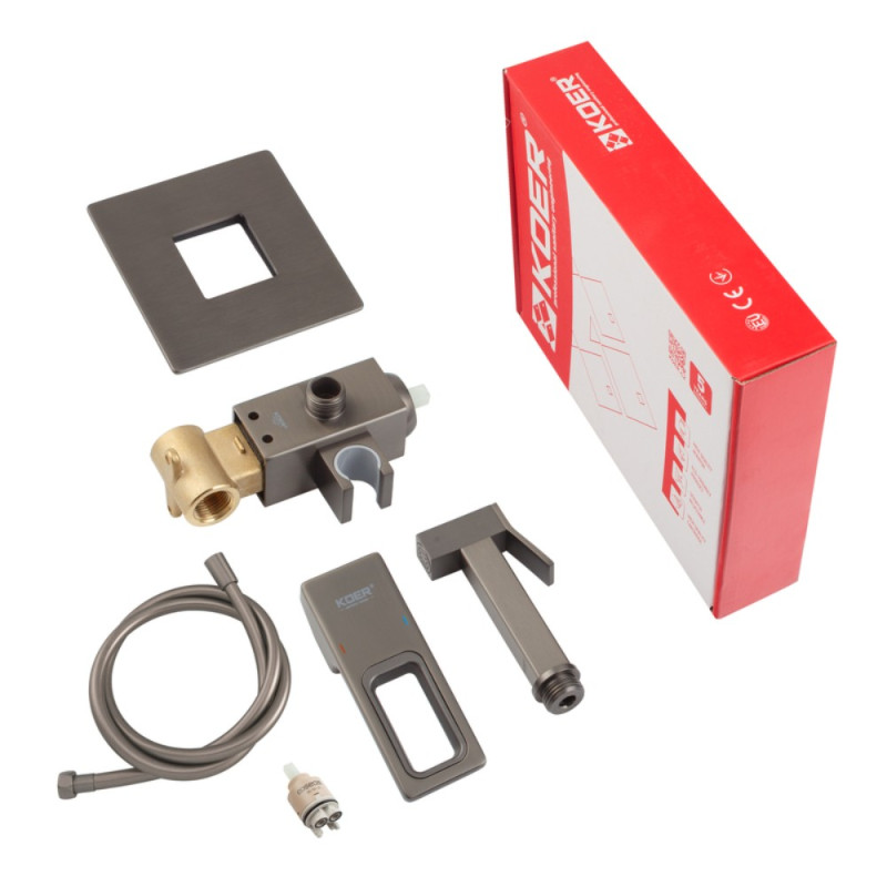 Смеситель для гигиенического душа Koer KB-23009-07 (Цвет графит) (KR5983)