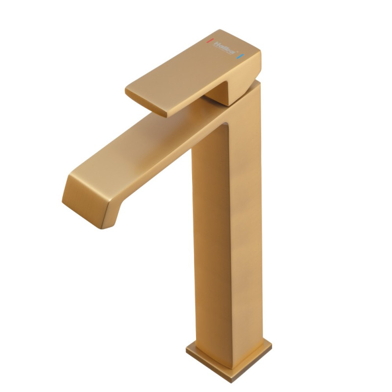 Смеситель для умывальника Haiba GAUDI 001 (HIGH) BRUSHED GOLD (HB9597)