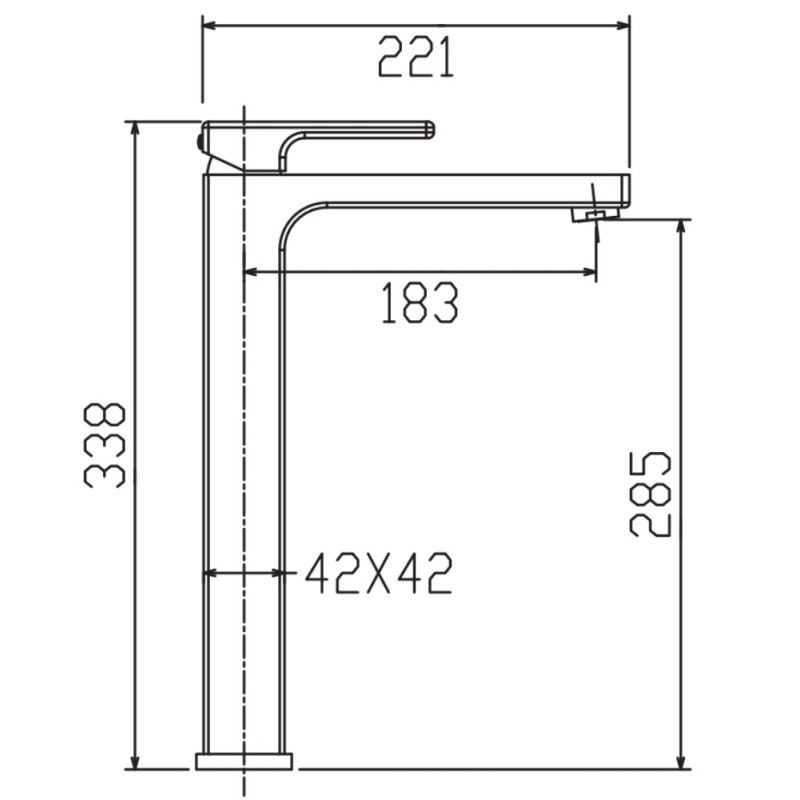 Смеситель для умывальника высокий Koer KB-11009-07 (Цвет графит) (KR5978)