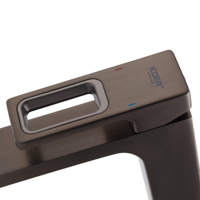 Смеситель для умывальника высокий Koer KB-11009-07 (Цвет графит) (KR5978)