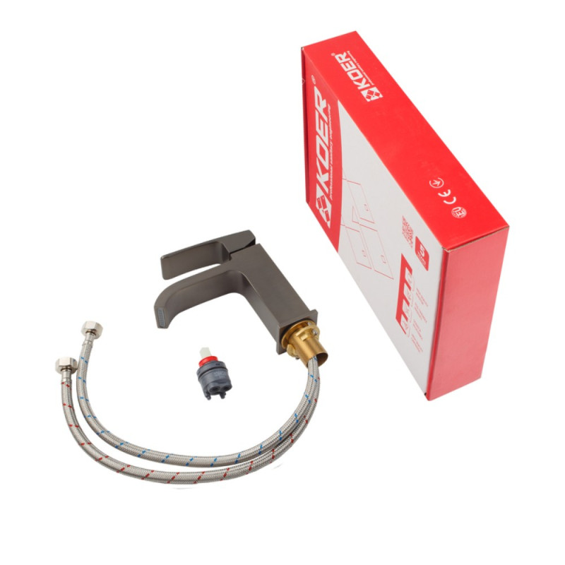 Смеситель для умывальника Koer KB-10037-07 (Цвет графит) (KR5999)