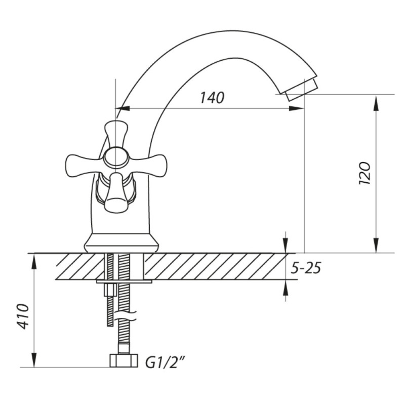 Смеситель для умывальника Zerix JAP 827 (ZX0154)
