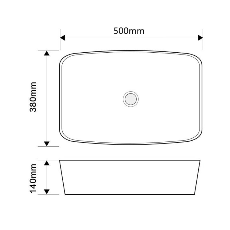 Раковина накладна Mixxus Premium DIVERSE-0109 EDGE BLACK 500х380х140mm (MP6549)
