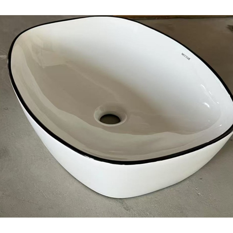 Раковина накладна Mixxus Premium DIVERSE-0109 EDGE BLACK 500х380х140mm (MP6549)