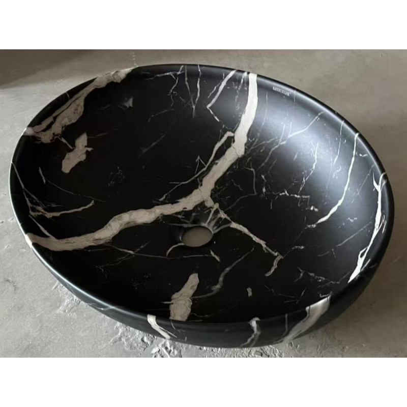 Раковина накладная Mixxus Premium ELLIPSE-0102 MARBLE 515х400х130mm (MP6552)