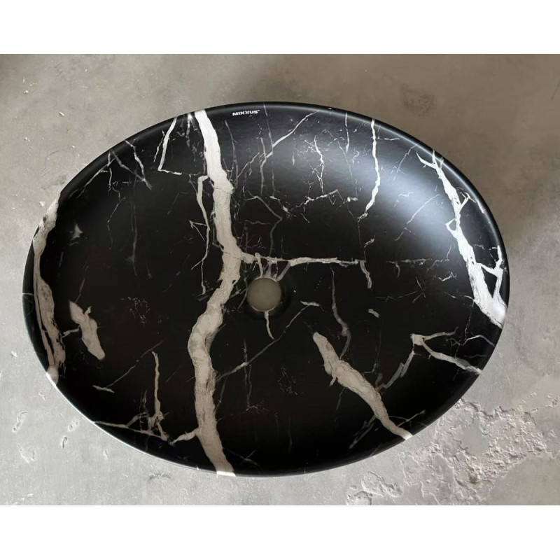 Раковина накладная Mixxus Premium ELLIPSE-0102 MARBLE 515х400х130mm (MP6552)