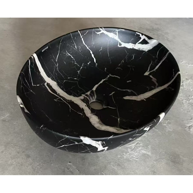 Раковина накладная Mixxus Premium ELLIPSE-0102 MARBLE 515х400х130mm (MP6552)