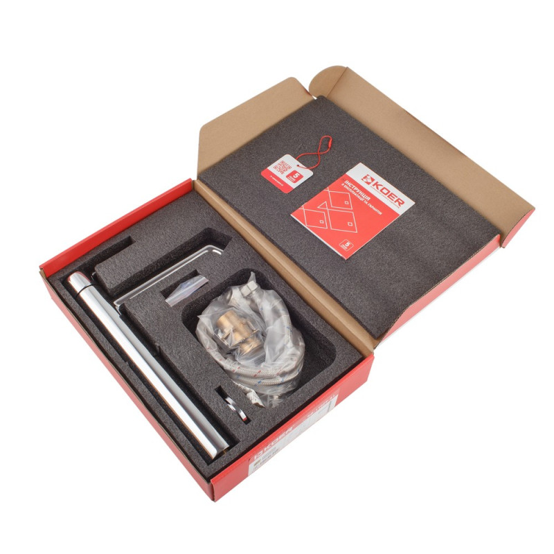 Смеситель для умывальника высокий Koer KB-11029-01 Цвет хром (KR5479)