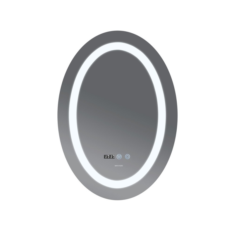 Дзеркало Mixxus PLAIN MV02-60x80 з Led Touch, Anti-fog, димером, регулятором яскравості, годинником (MI6933)