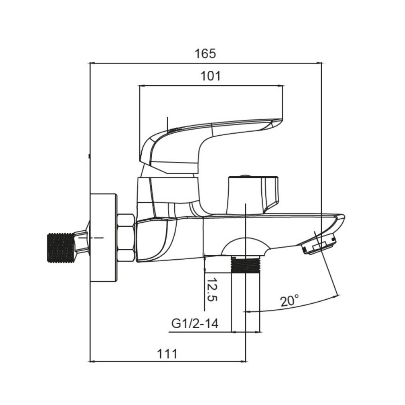 Смеситель для ванны с коротким изливом Koer KB-40008-05 (Цвет черный) (KR3473)