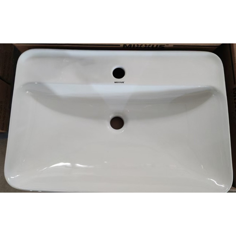 Раковина накладна Mixxus Premium BEVEL-0203 600х405х120mm з отвором під змішувач (MP6513)