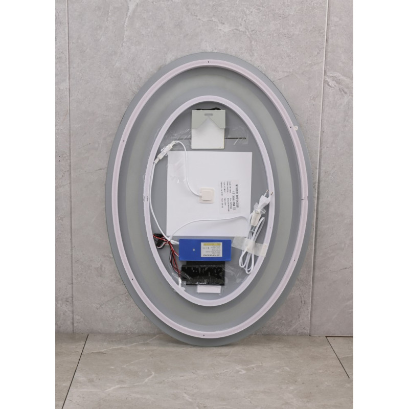 Дзеркало Mixxus PLAIN MV02-60x80 з Led Touch, Anti-fog, димером, регулятором яскравості, годинником (MI6933)