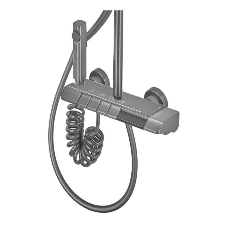Душова колона зі змішувачем Mixxus Premium RIVIERA 009-J GRAPHITE з кнопкою перемикання, 4 режими (MI6835)