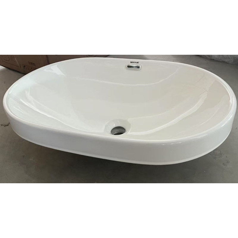 Раковина врізна на стільницю Mixxus Premium ELLIPSE-1601 600х400х190mm з переливом (MP6569)
