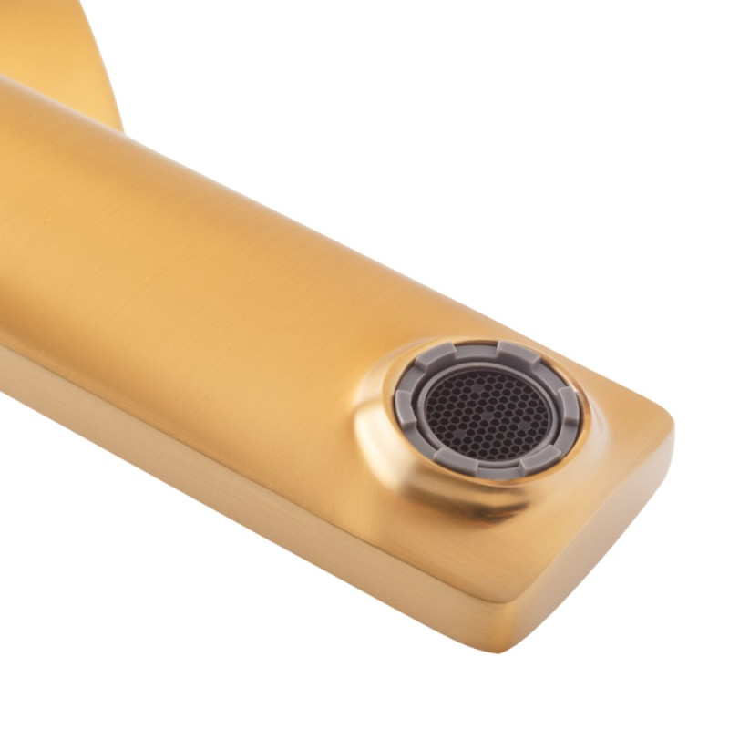 Смеситель для умывальника высокий Haiba KUBUS 001 (HIGH) BRUSHED GOLD (HB9623)