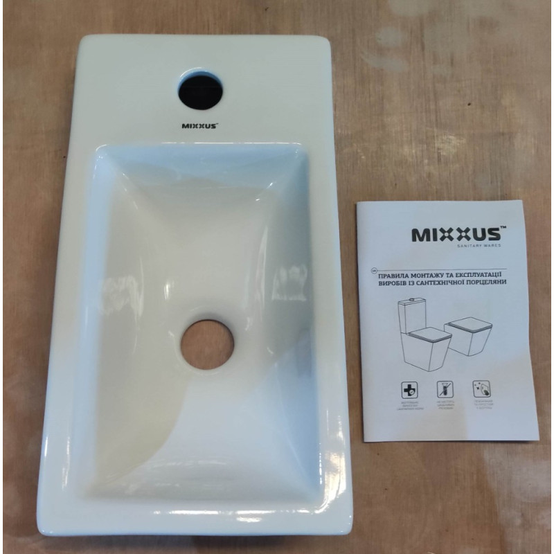 Раковина мебельная Mixxus Premium QUADRO-1501 400х215х105mm с отверстием под смеситель (MP6502)