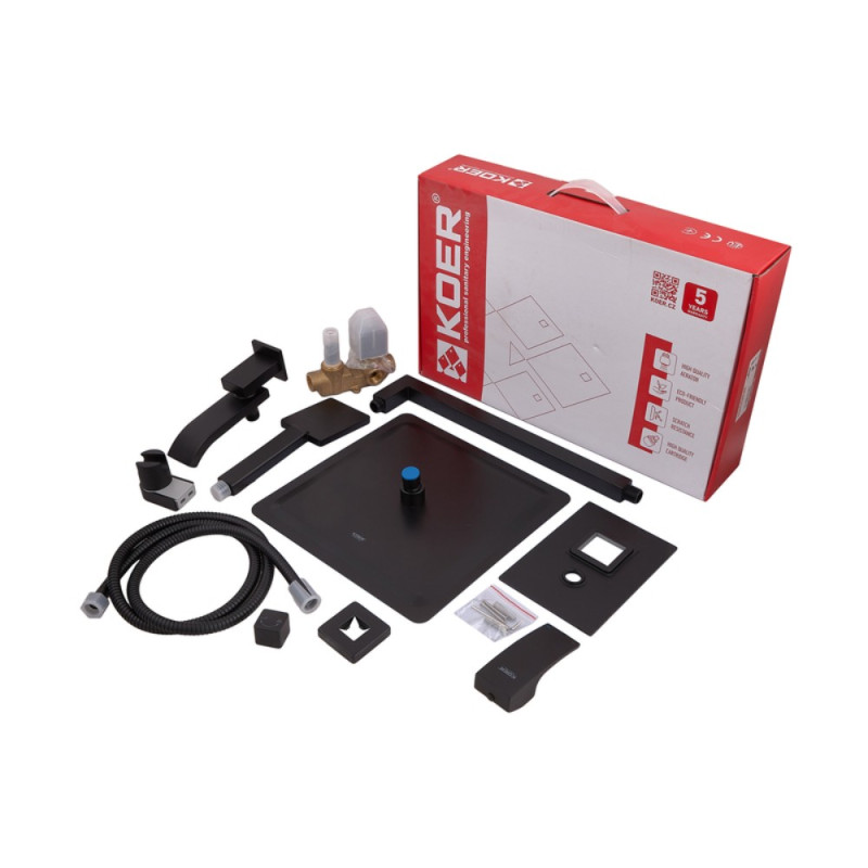 Встраиваемая душевая система со смесителем Koer KB-66007-05 (Цвет черный) (KR3465)