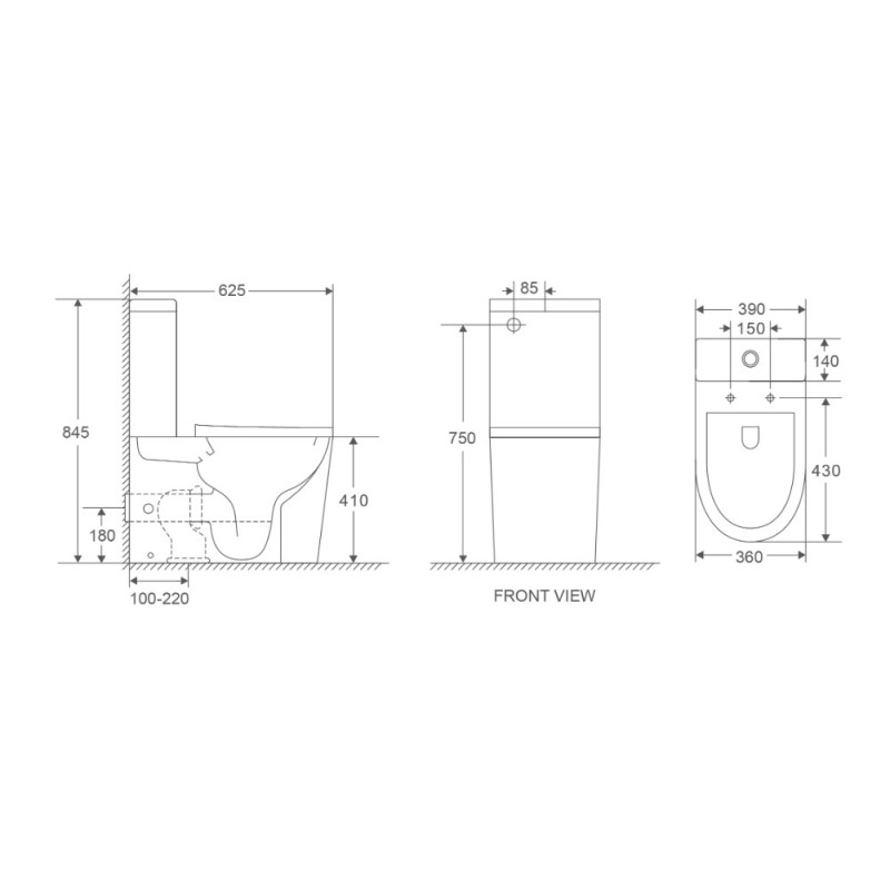 Унитаз-компакт Mixxus Premium Bevel-0401-T1 625x390x845mm, система смыва TORNADO 1.0 (MP6473)