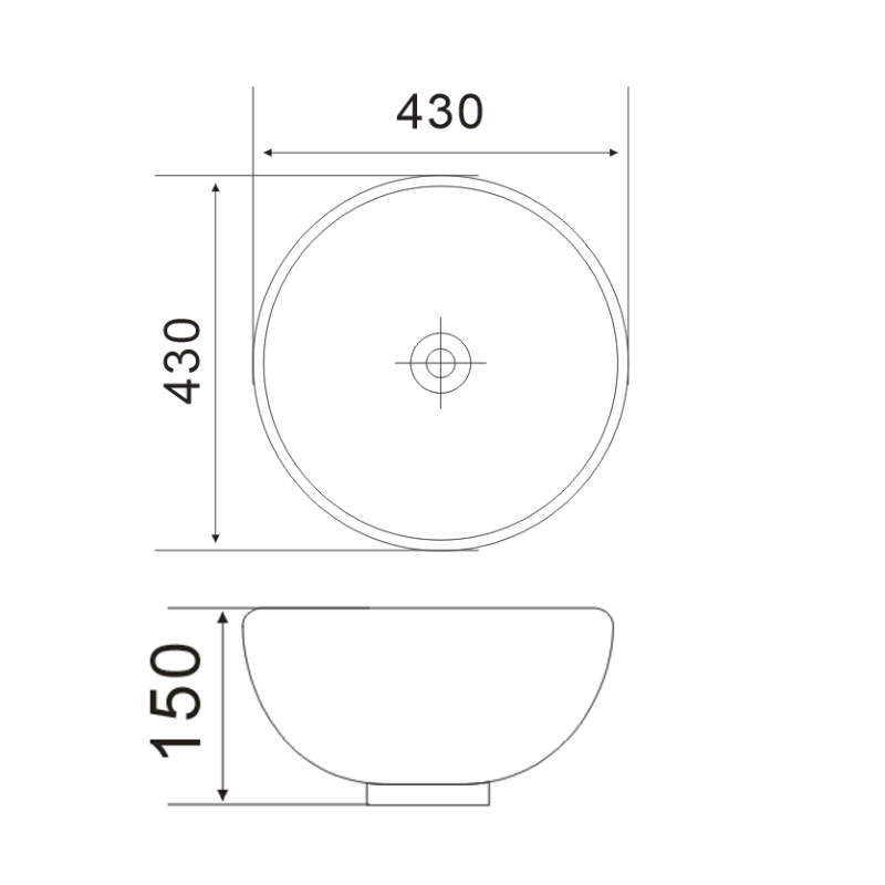 Раковина накладная Mixxus Premium ELLIPSE-0205 430х430х150mm с переливом (MP6530)