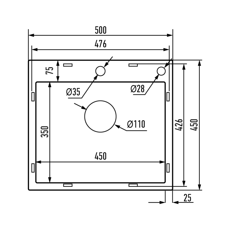 Мийка MIXXUS MH5045 GRAPHITE (MH5045 NANO-BLACK) (3.0/0.8) з нерж. сталі (колір графіт) (MX1926)