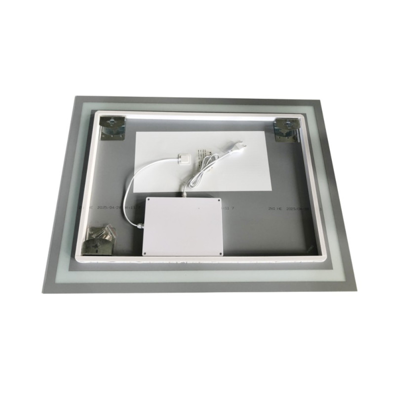 Зеркало Zerix Kubix MR03-80x60-REVERSE с LED Touch, Anti-fog, димером, регулятором яркости (ZX6053)