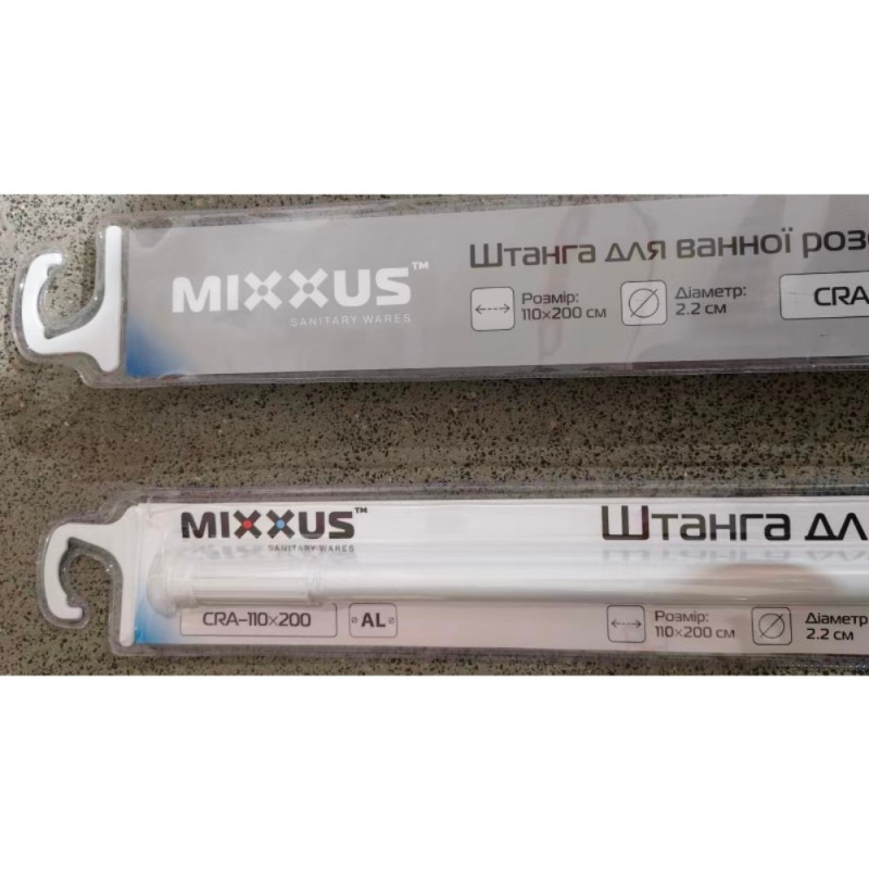 Штанга для шторки телескопическая прямая Mixxus CRA-110x200 110cm-200cm (алюминий) (AC0655)